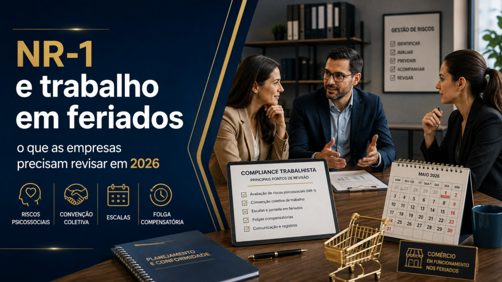 NR-1 e trabalho em feriados: o que as empresas precisam revisar em 2026