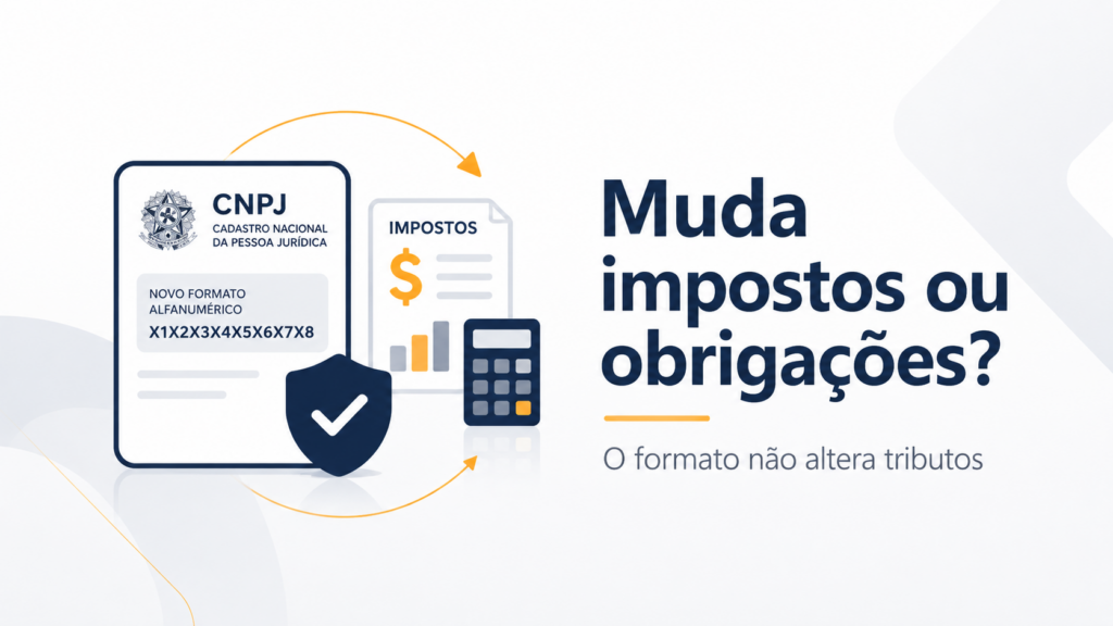 O CNPJ alfanumérico altera impostos ou obrigações?